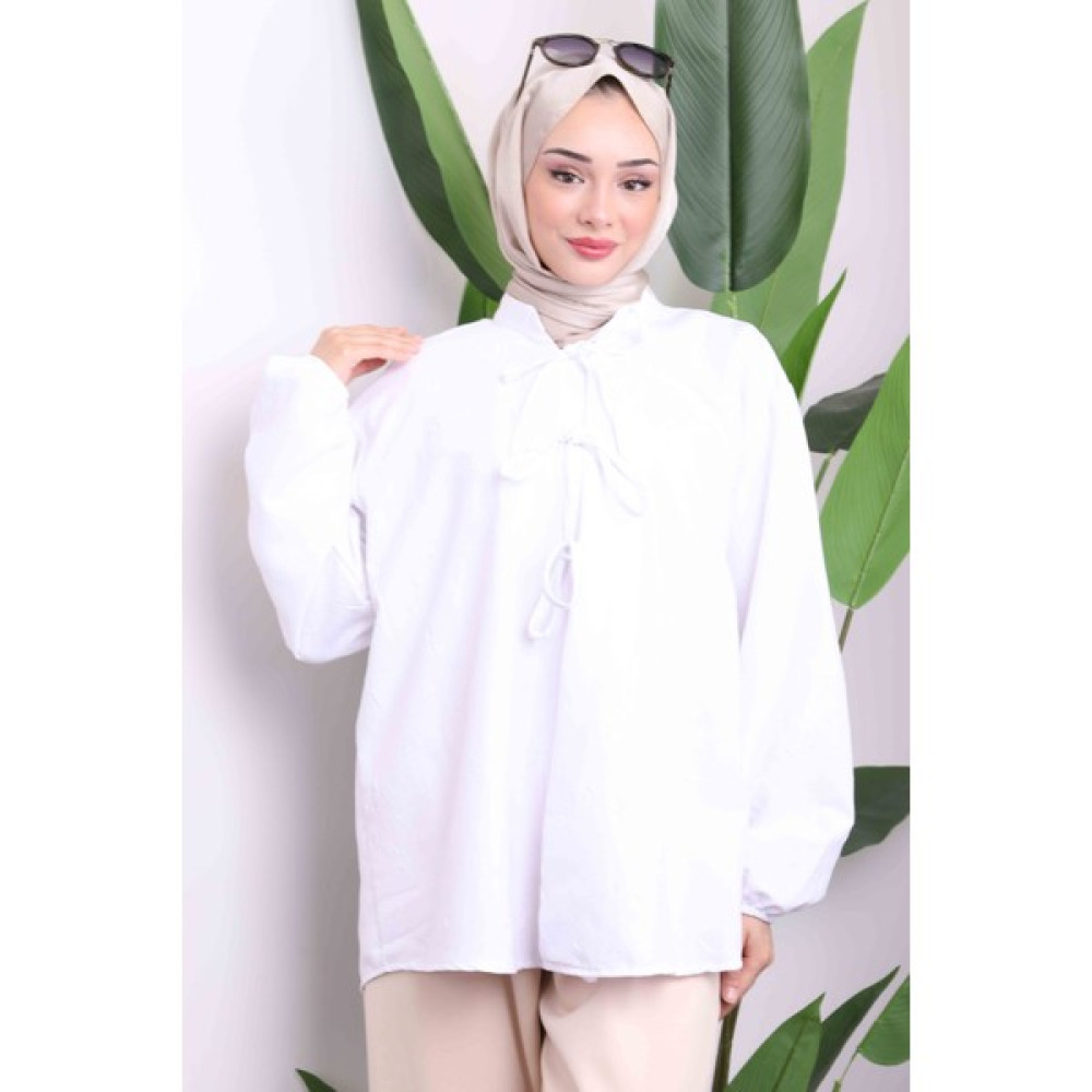 İmaj Butik Beyaz Ön Bağlamalı Kimono Kadın Giyim Fiyatı