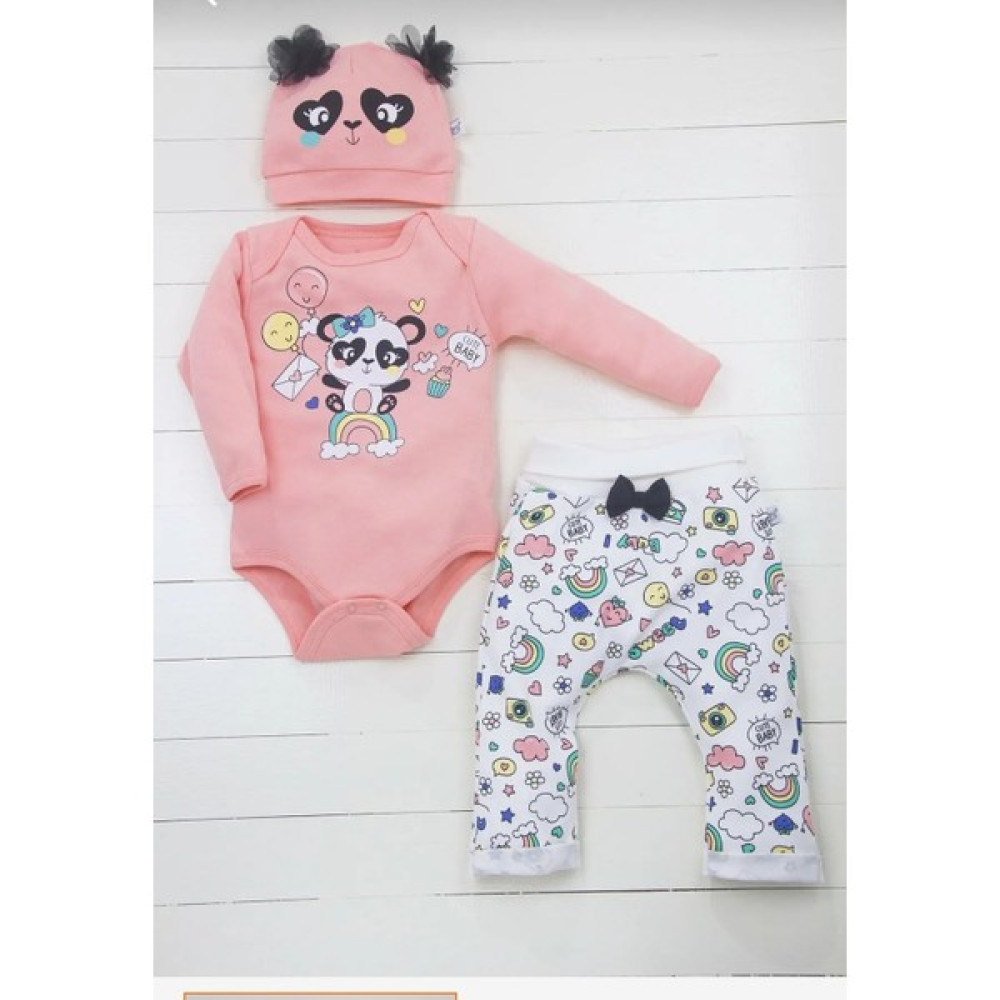 İmaj Time Gökkuşağı Panda 3 Lü Set Bebek Giysi Takım Fiyatı