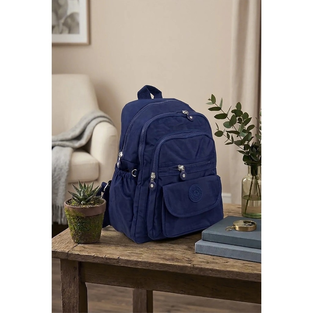 İmaks Küçük Boy Krinkıl / Klinkır Su Geçirmez İthal Kumaş Çok Gözlü Günlük Kadın Sırt Çantası Lacivert 8317 Bayan Sırt Çantası Fiyatı