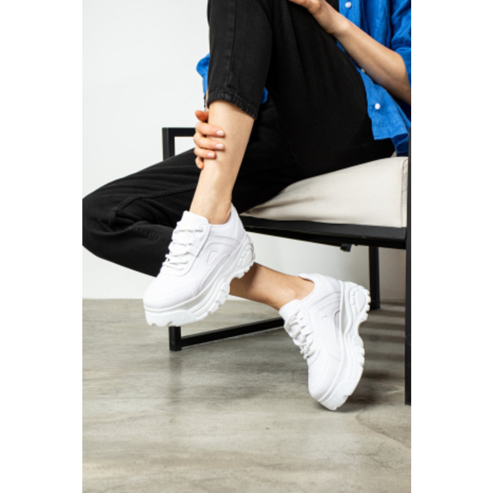 İmerShoes Günlük Kadın Beyaz Sneaker Spor Ayakkabı Desenli Hafif Yüksek Taban Bağcıklı 001 39 Beden Spor Ayakkabı Fiyatı