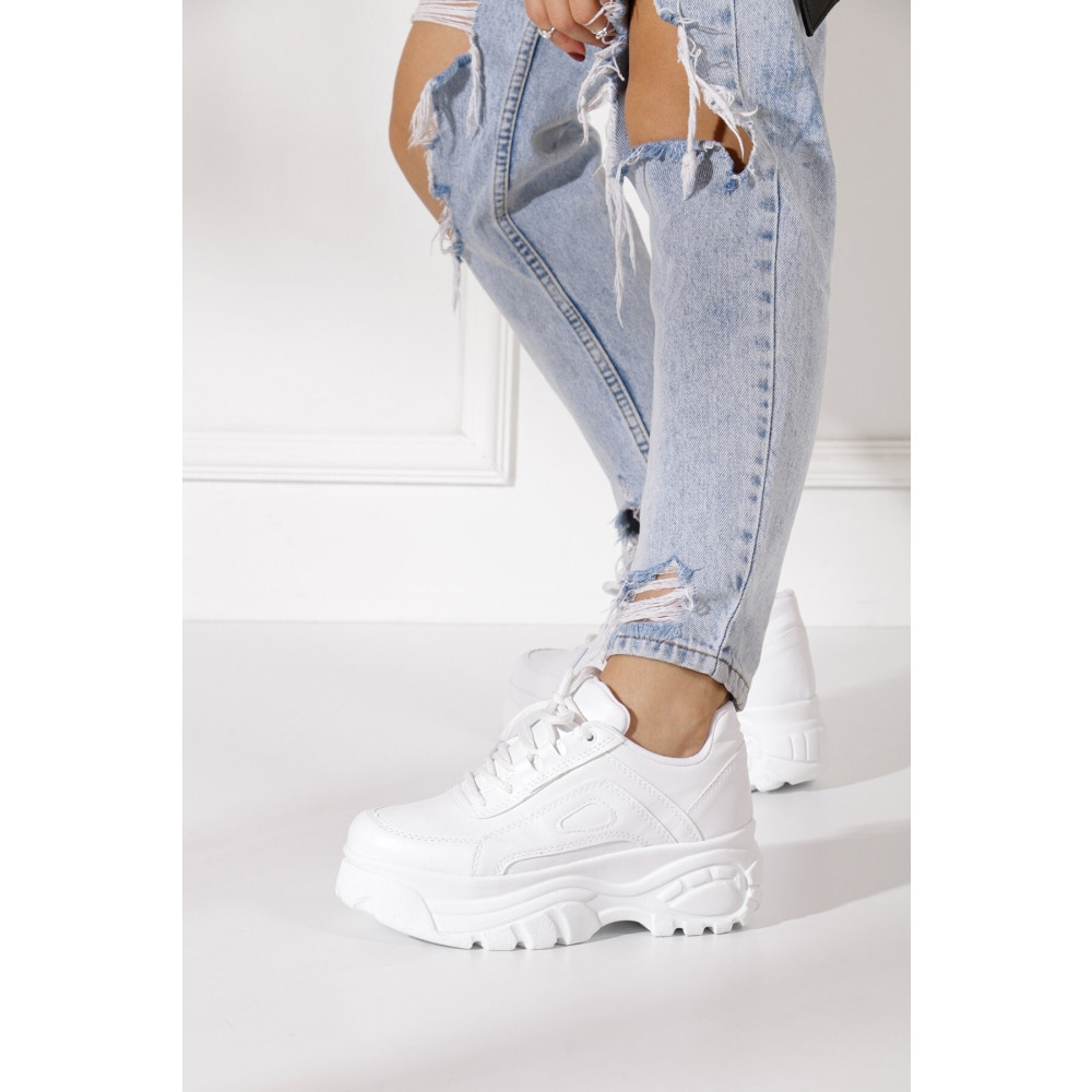 İmerShoes Günlük Kadın Beyaz Spor Ayakkabı Yüksek Taban 6 Cm Rahat Hafif Sneaker 001 38 Beden Spor Ayakkabı Fiyatı