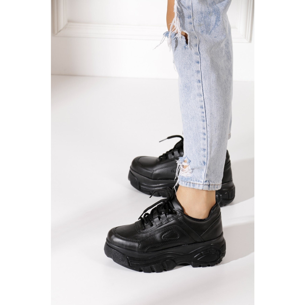 İmerShoes Günlük Kadın Siyah Spor Ayakkabı Yüksek Taban 6 Cm Rahat Hafif Sneaker 001 36 Beden Spor Ayakkabı Fiyatı