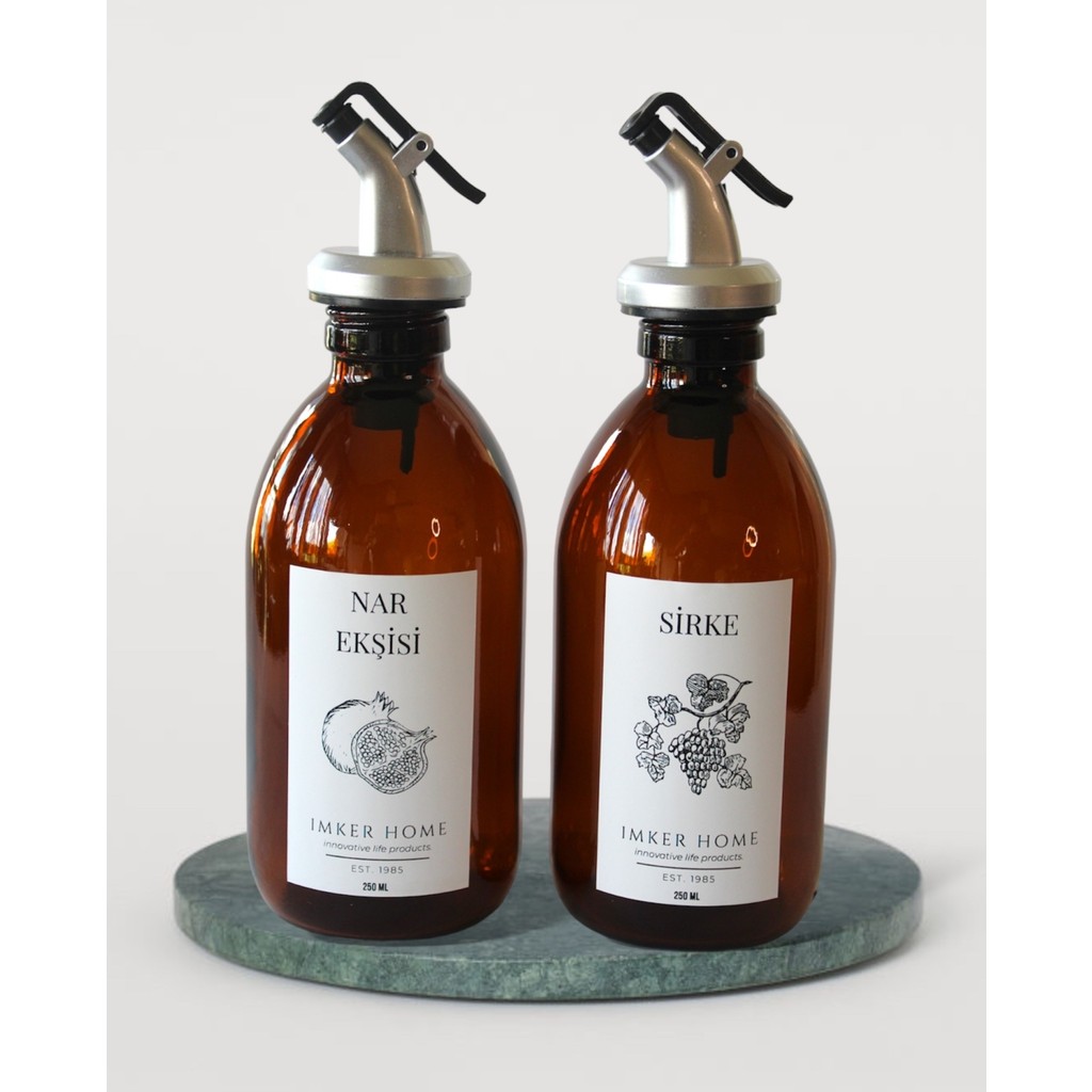 Imker Home Amber Cam Nar Ekşisi Sirke Şişesi 250ML 2li Set Sosluk Yağdanlık Mutfak Gereçleri Fiyatı