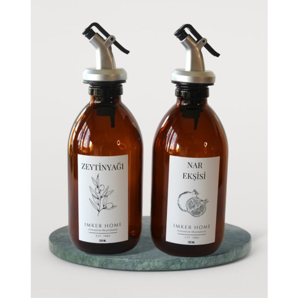 Imker Home Amber Cam Zeytinyağı Nar Ekşisi Şişesi 250ML 2li Set Yağdanlık Sosluk Mutfak Gereçleri Fiyatı
