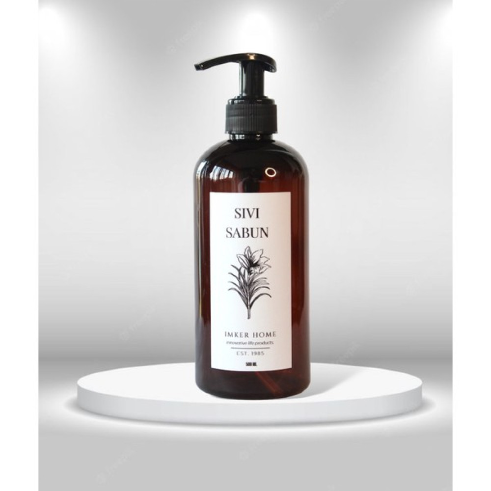 IMKER HOME Amber Kahverengi Pompalı Sıvı Sabunluk Şişesi 500 ml Banyo Mutfak Tezgah Düzenleyici Organizer Şişe Sabunluk Fiyatı