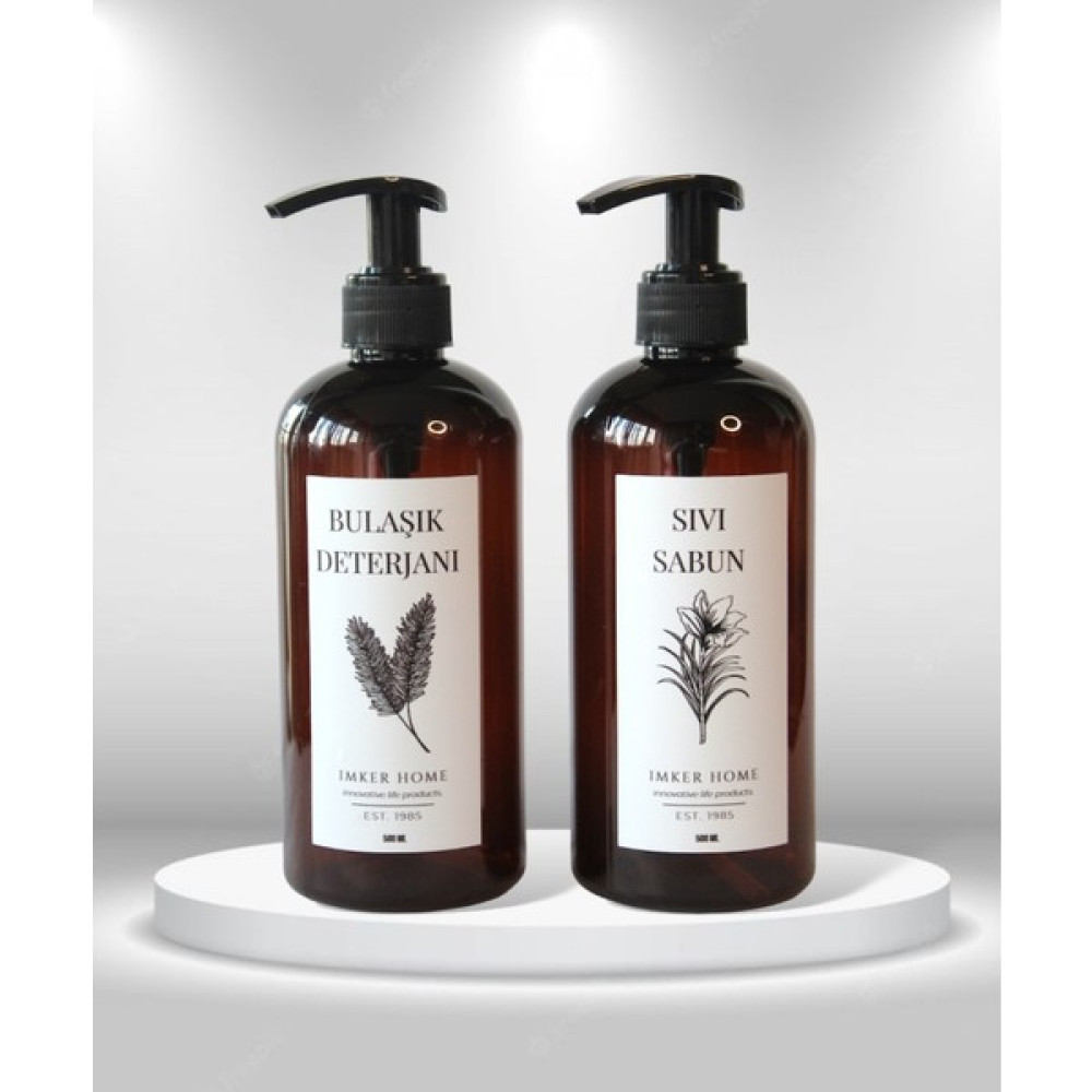 Imker Home Kahverengi Amber Pompalı Bulaşık Deterjanı Sıvı Sabun Şişesi 500 ml Sabunluk Fiyatı