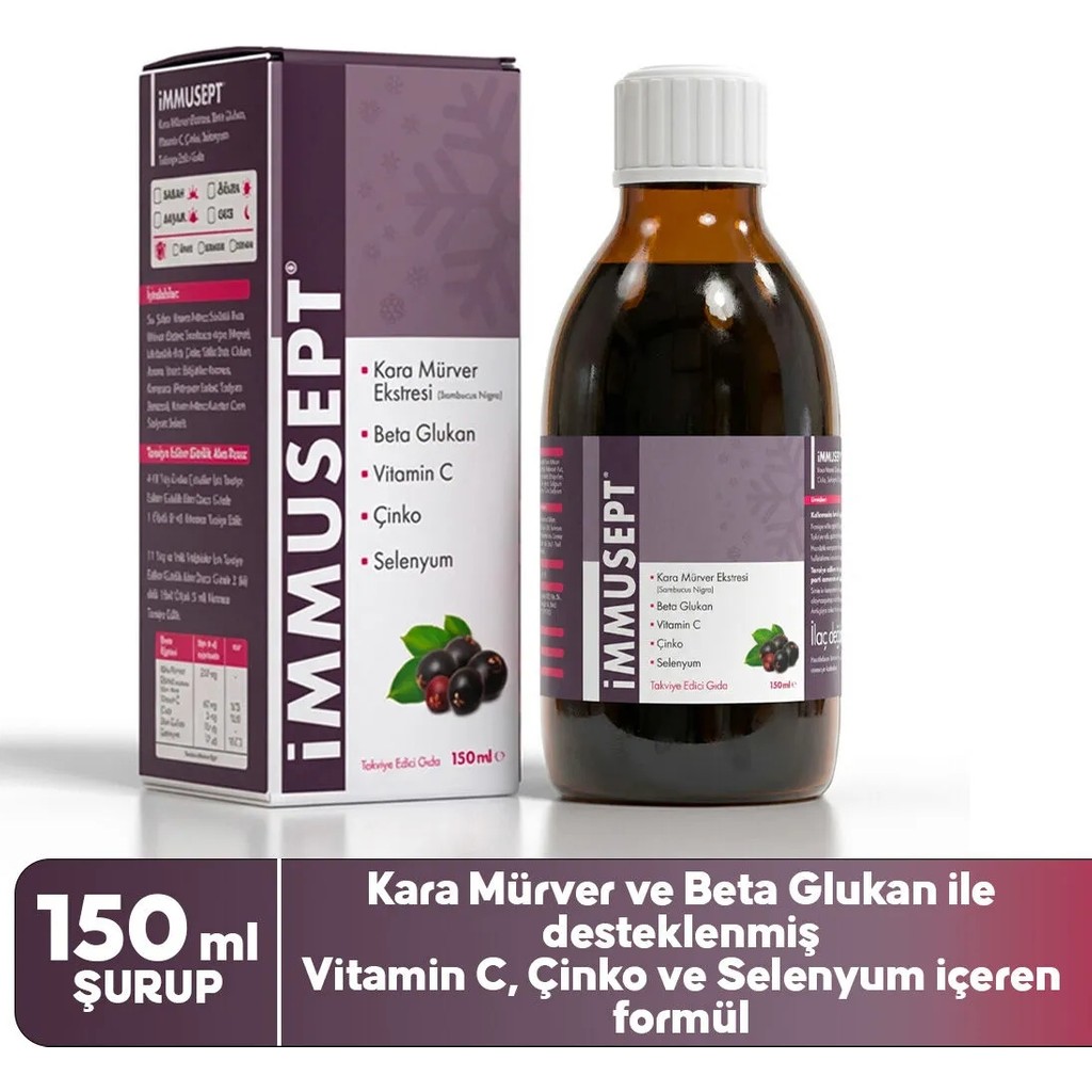 İmmusept Kara Mürver Şurubu 150 ml Diğer Fiyatı