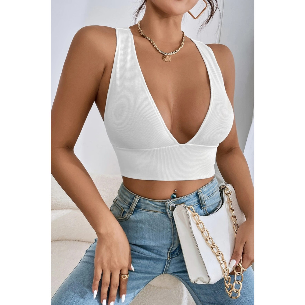 Imoda Kadın Beyaz Çapraz Sırt Detaylı Şık Crop Top Bluz L/XL Beden Bluz Fiyatı