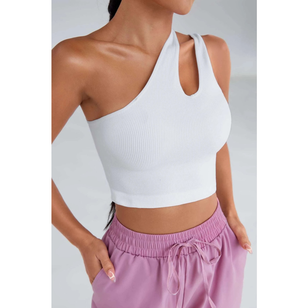 Imoda Kadın Beyaz Tek Omuz Cut Out Detaylı Şık Crop Top Bluz S/M Beden Bluz Fiyatı