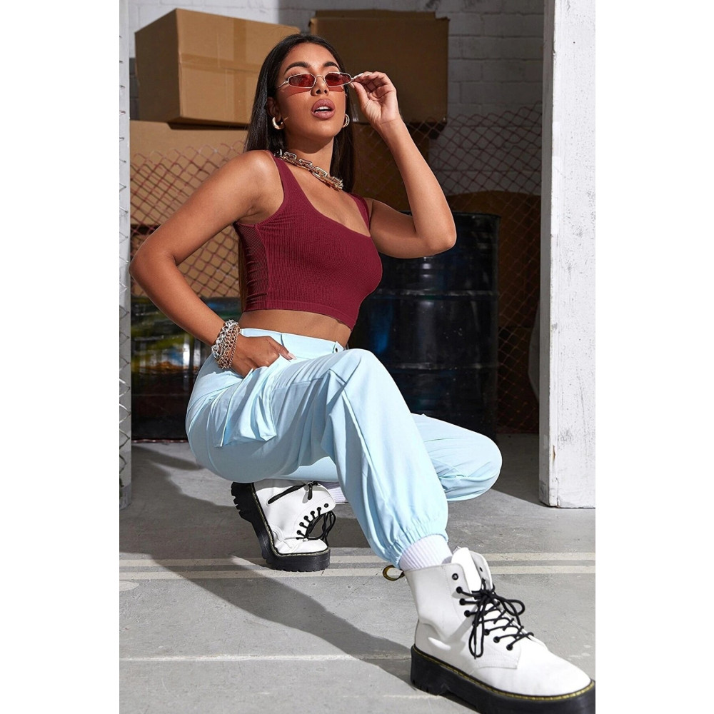Imoda Kadın Bordo Askılı Crop Top Bluz M Beden Bluz Fiyatı