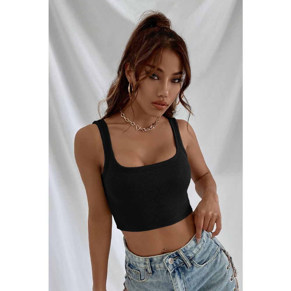 Imoda Kadın Siyah Askılı Crop Top Bluz L Beden Bluz Fiyatı