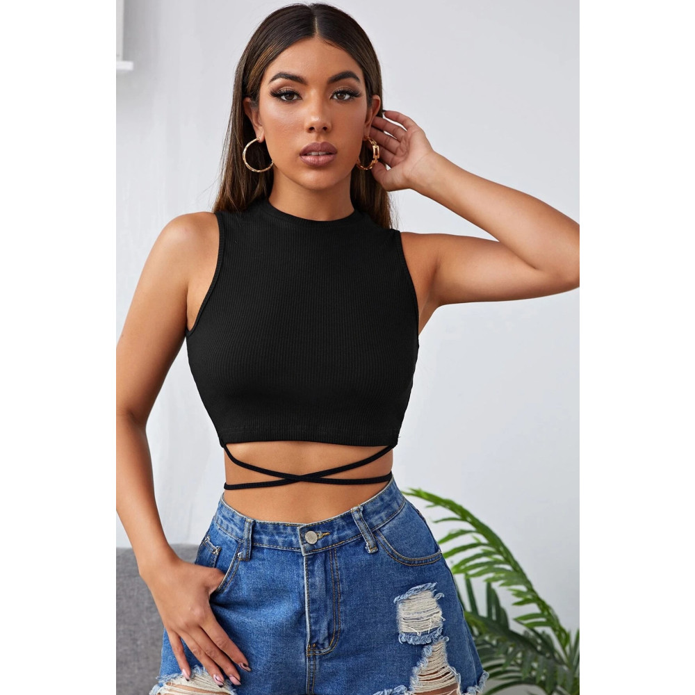 Imoda Kadın Siyah Çapraz Bağlamalı Crop Top Bluz XS Beden Bluz Fiyatı