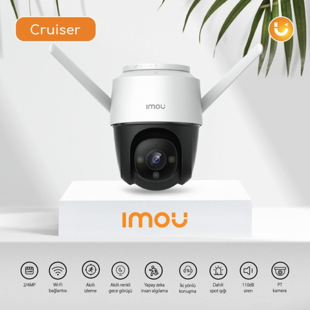 IMOU Cruiser Dış Ortam Akıllı WiFi PT Kamera/2MP-Renkli Gece Görüşü-360° Hareket-İnsan Algılama-Caydırıcı LED ve Siren-SD Kart-ONVIF-Bulut(IPC-S22FP) Güvenlik Sistemleri & Aksesuarları Fiyatı