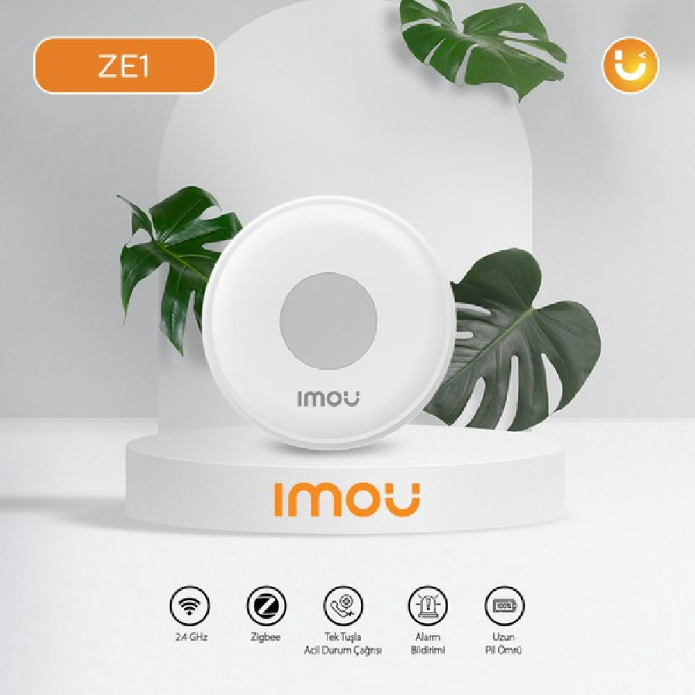 IMOU Kablosuz Panik Butonu-Alarm Bildirimi-Zigbee-İletim gücü: ≤15dBm-200m İletişim Mesafesi-Akıllı Ev Cihazlarıyla Ara Bağlantı (ZE1) Güvenlik Sistemi Setleri Fiyatı