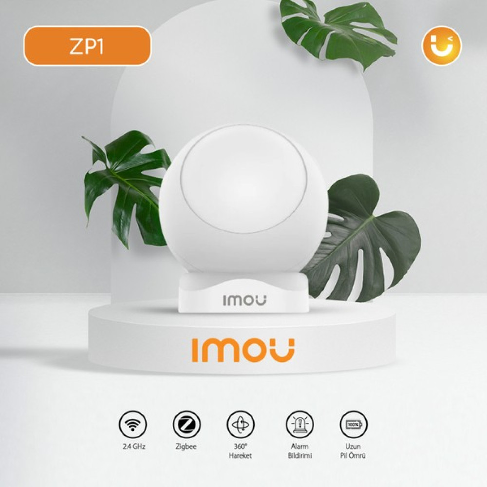 IMOU Kablosuz PIR Dedektör/Alarm Bildirimi-Zigbee-İletim Gücü: ≤15dBm-360° Hareket-8m Algılama Aralığı-Akıllı Ev Cihazlarıyla Ara Bağlantı (ZP1) Güvenlik Sistemi Setleri Fiyatı