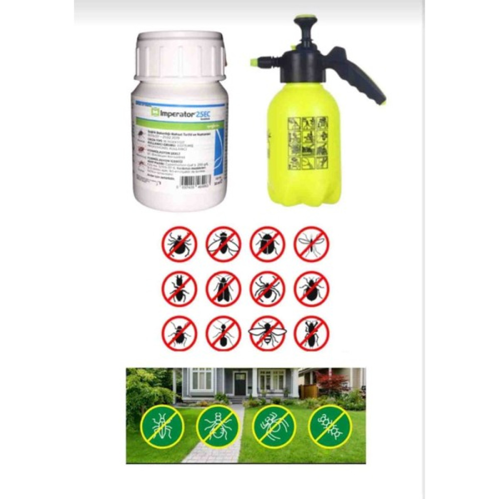 İmperator Bahçe Ilaçlama Seti / Imparator 25EC 50ML / 2lt Basınçlı Ilaç Pompası Sinek-Kene-Haşere Kovucu Fiyatı