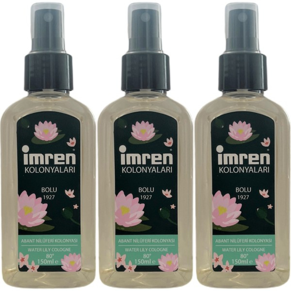 Imren Kolonyaları 80° Abant Nilüferi Kolonyası 150 ml Pet Sprey 3'lü Kolonya & Gülsuyu Fiyatı