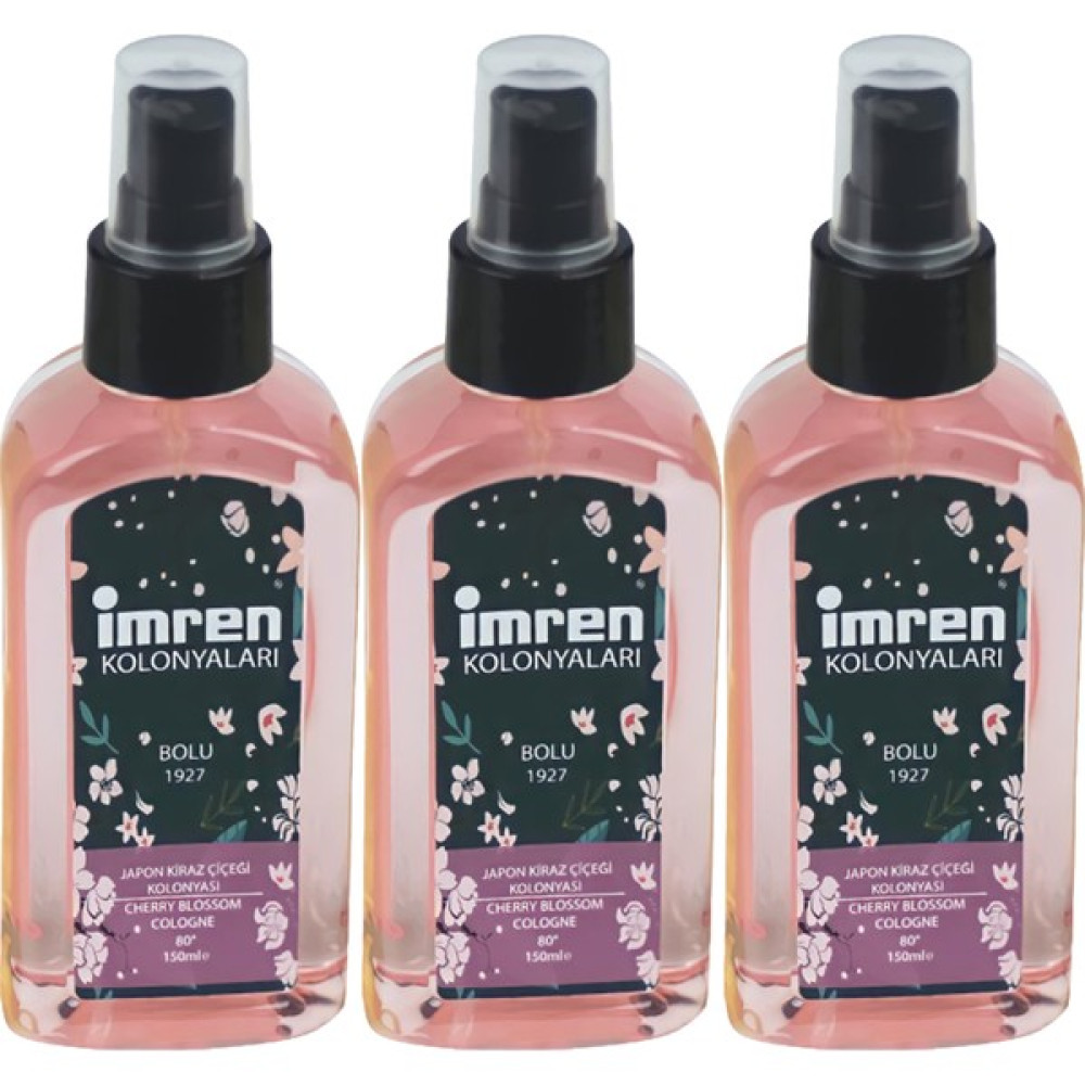 Imren Kolonyaları 80° Japon Kiraz Çiçeği Kolonyası 150 ml Pet Sprey 3'lü Kolonya & Gülsuyu Fiyatı