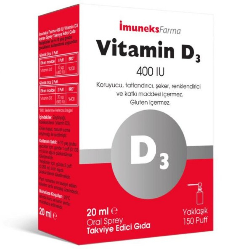 Imuneks Farma Vitamin D3 400 Iu Kişisel Bakım Gereçleri Fiyatı