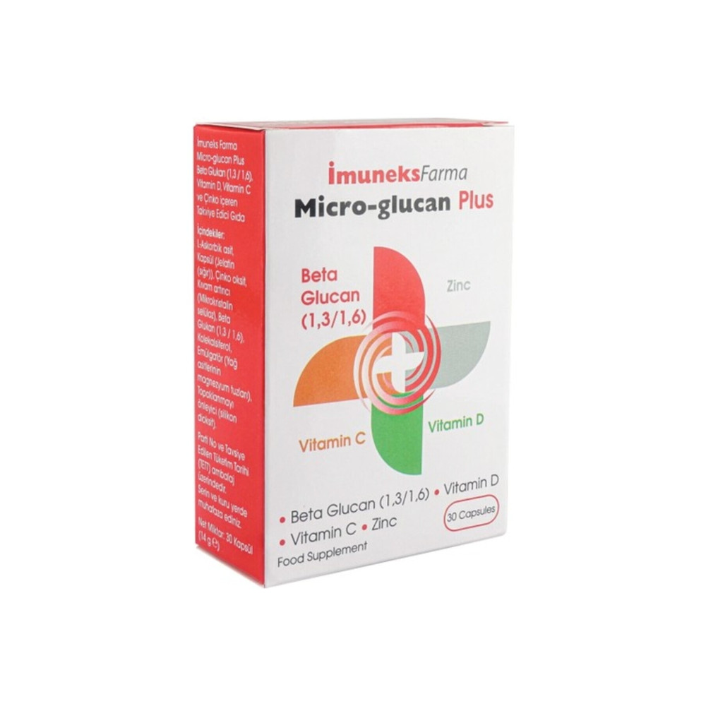 Imuneks Micro-glucan Plus Beta Glukan Çinko D Vitamini C Vitamini 30 Kapsül Sağlık / Diyet Fiyatı