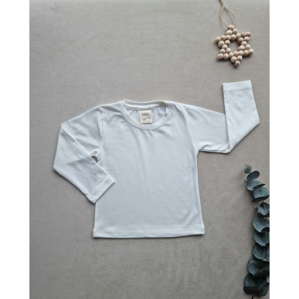 İn Mini Beyaz Uzun Kollu Düz Basic T-Shirt Kız Çocuk T-shirt Fiyatı