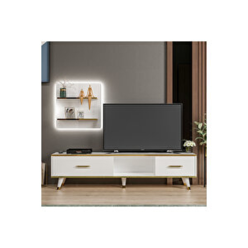 Inarch Aren Işıklı Tv Ünitesi Beyaz Beyaz Tv Ünitesi / Sehpası Fiyatı