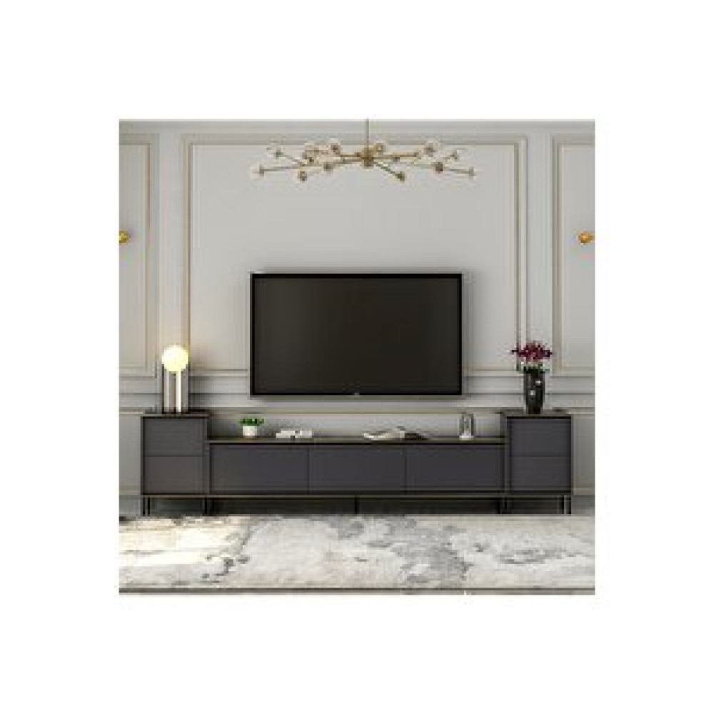 Inarch İmaj Tv Ünitesi Ve Komodin Takım Antrasit (mermer Desen) Antrasit Tv Ünitesi / Sehpası Fiyatı