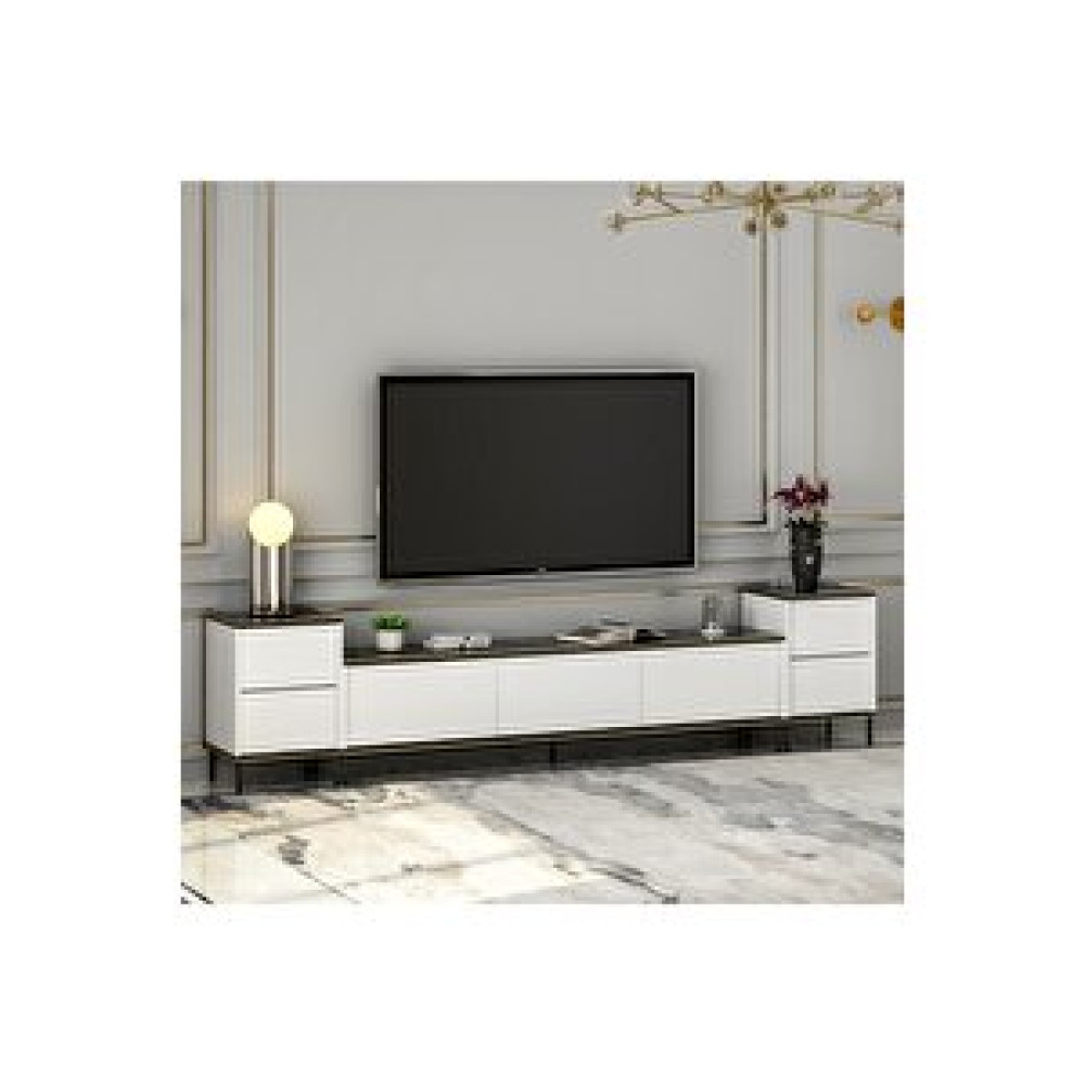 Inarch İmaj Tv Ünitesi Ve Komodin Takım Beyaz (mermer Desen) Beyaz Tv Ünitesi / Sehpası Fiyatı