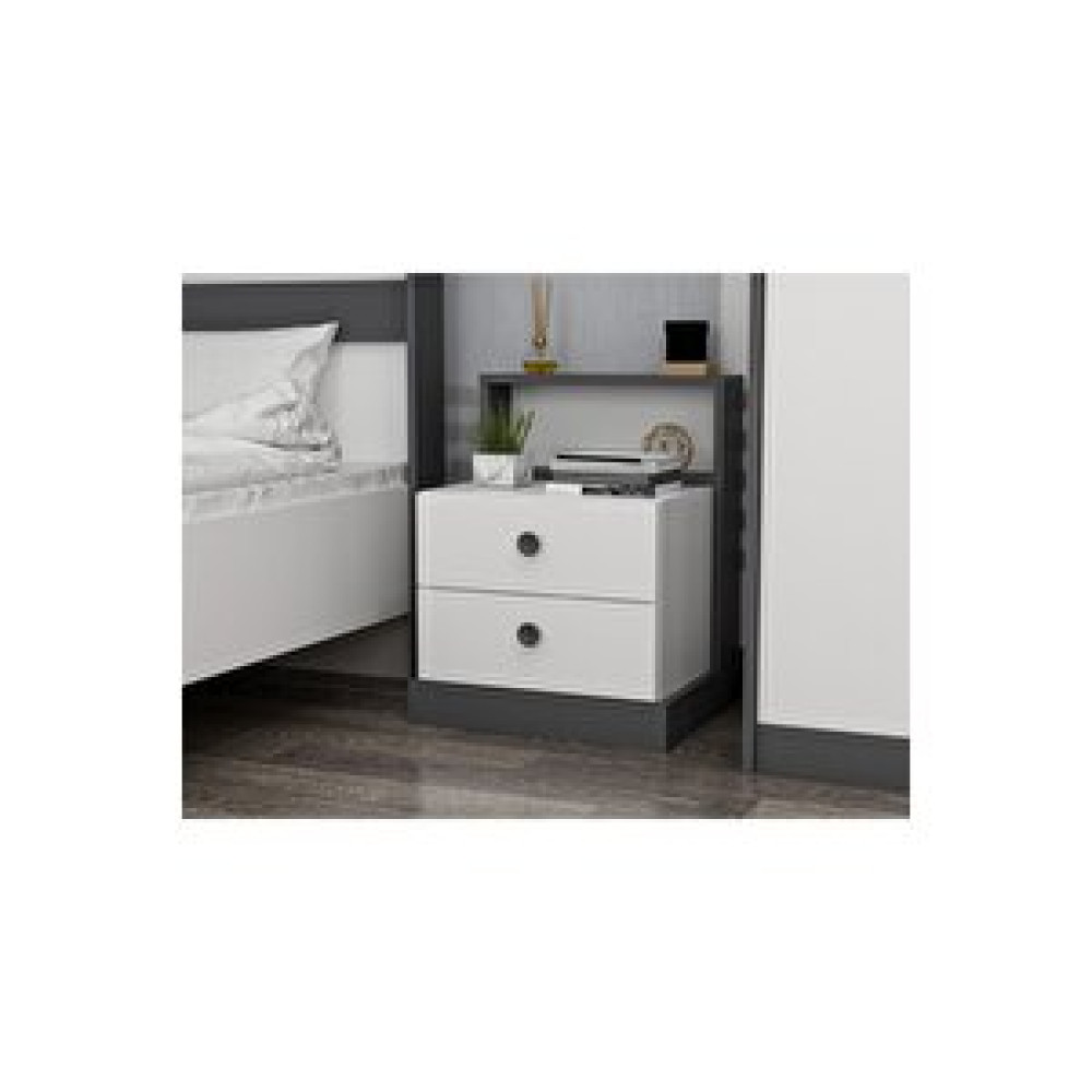 Inarch Life Komodin Beyaz - Antrasit Bebek Odası Komodini Fiyatı