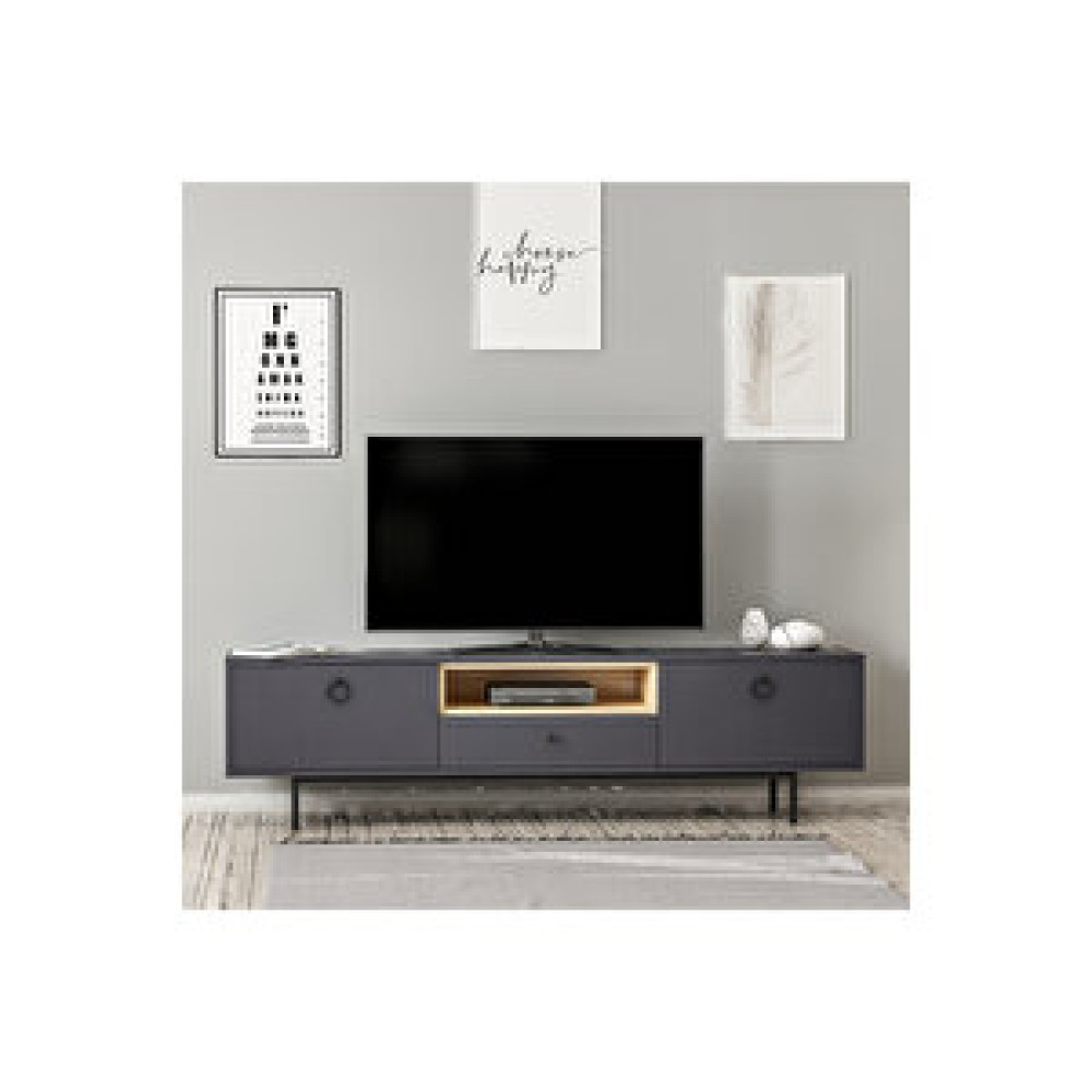 Inarch Naturel Tv Ünitesi Antrasit - Safir Meşe Tv Ünitesi / Sehpası Fiyatı