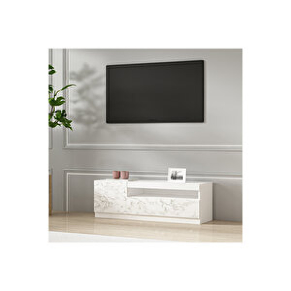 Inarch T008 Arya Işıklı Tv Sehpası Sol Modül Orma Mermer-beyaz Tv Ünitesi / Sehpası Fiyatı