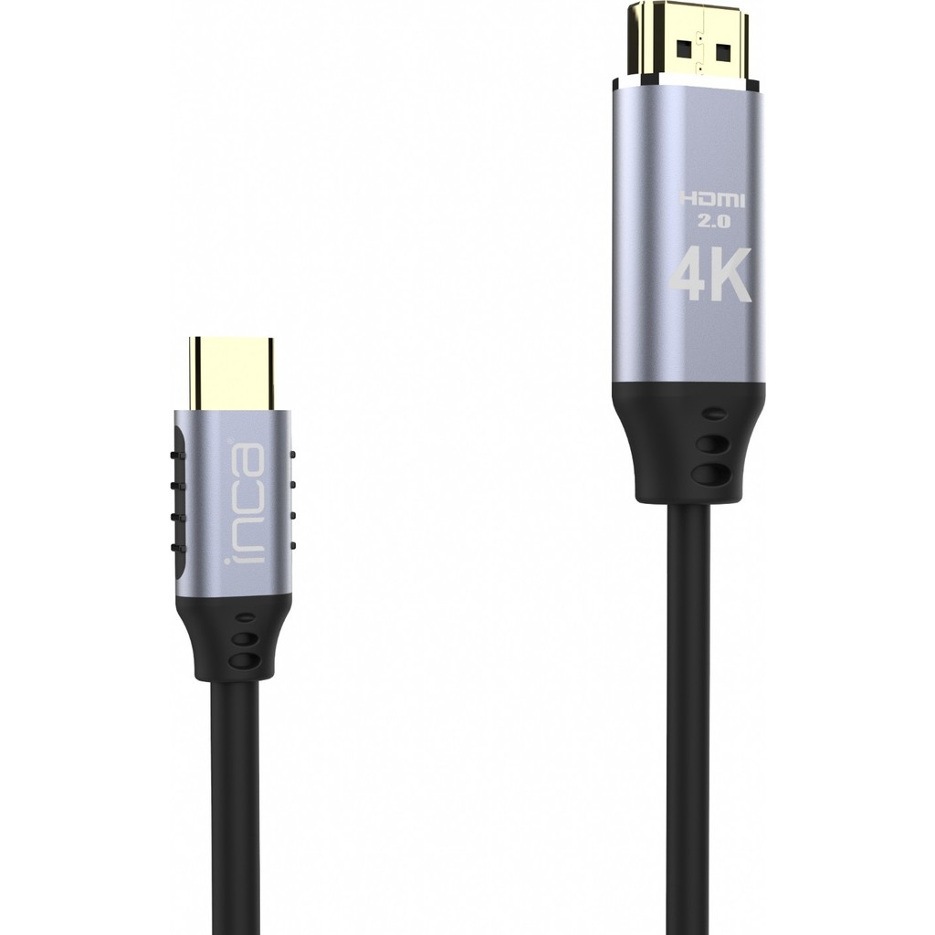 Inca ITCH-02TX 4K Altın Uçlu Type-C To HDMI Kablo 2 mt Siyah Renkli Yüksek Performans Bilgisayar Çevirici ve Adaptörü Fiyatı