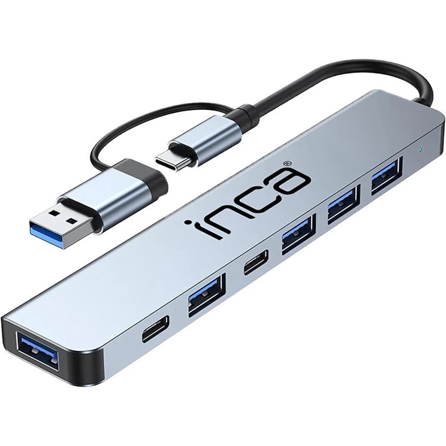 Inca Iutp-7t Usb/type-C Hub X7 Alüminyum Çoklayıcı - Gümüş Bilgisayar Çevirici ve Adaptörü Fiyatı