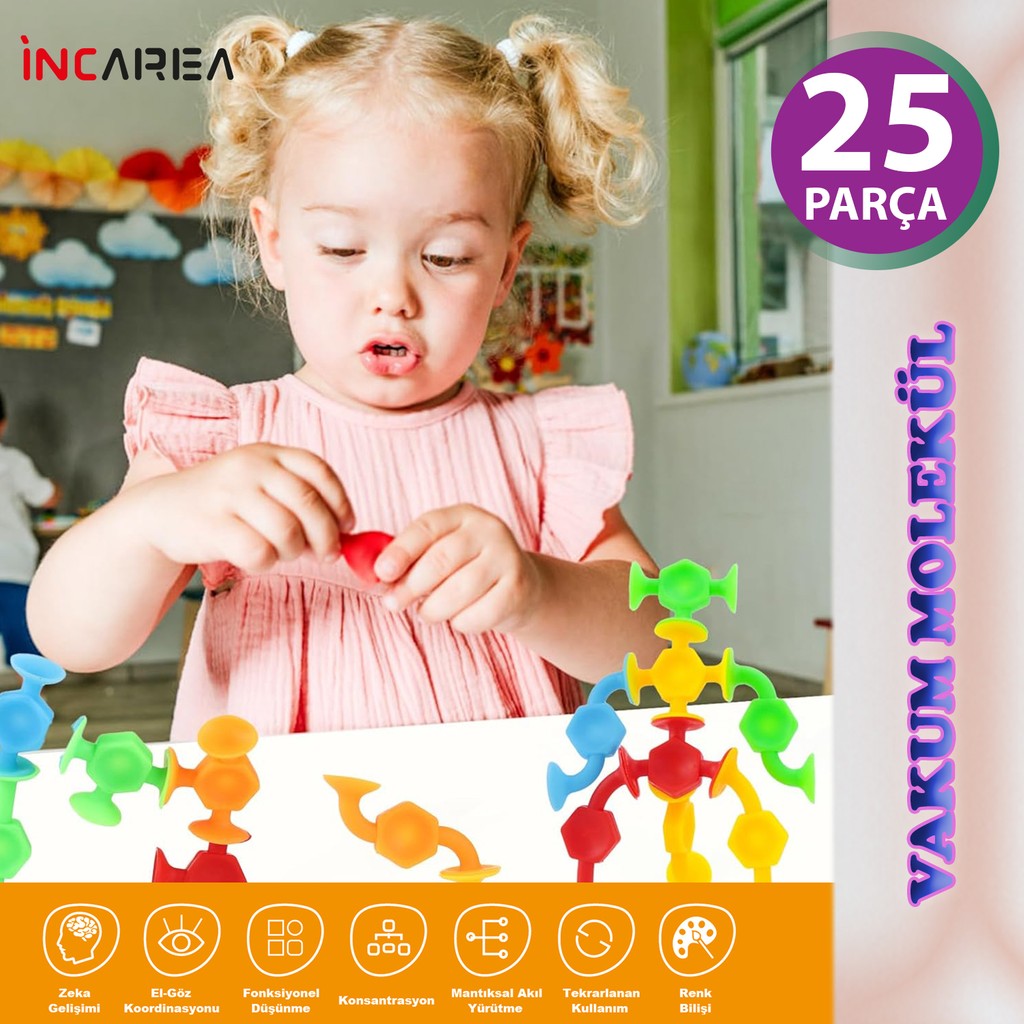 İncarea Vakum Molekül 25 Parça Yapı Taşları Fidget Duyusal Eğitici Oyuncak Anne Bebek Oyuncak Fiyatı