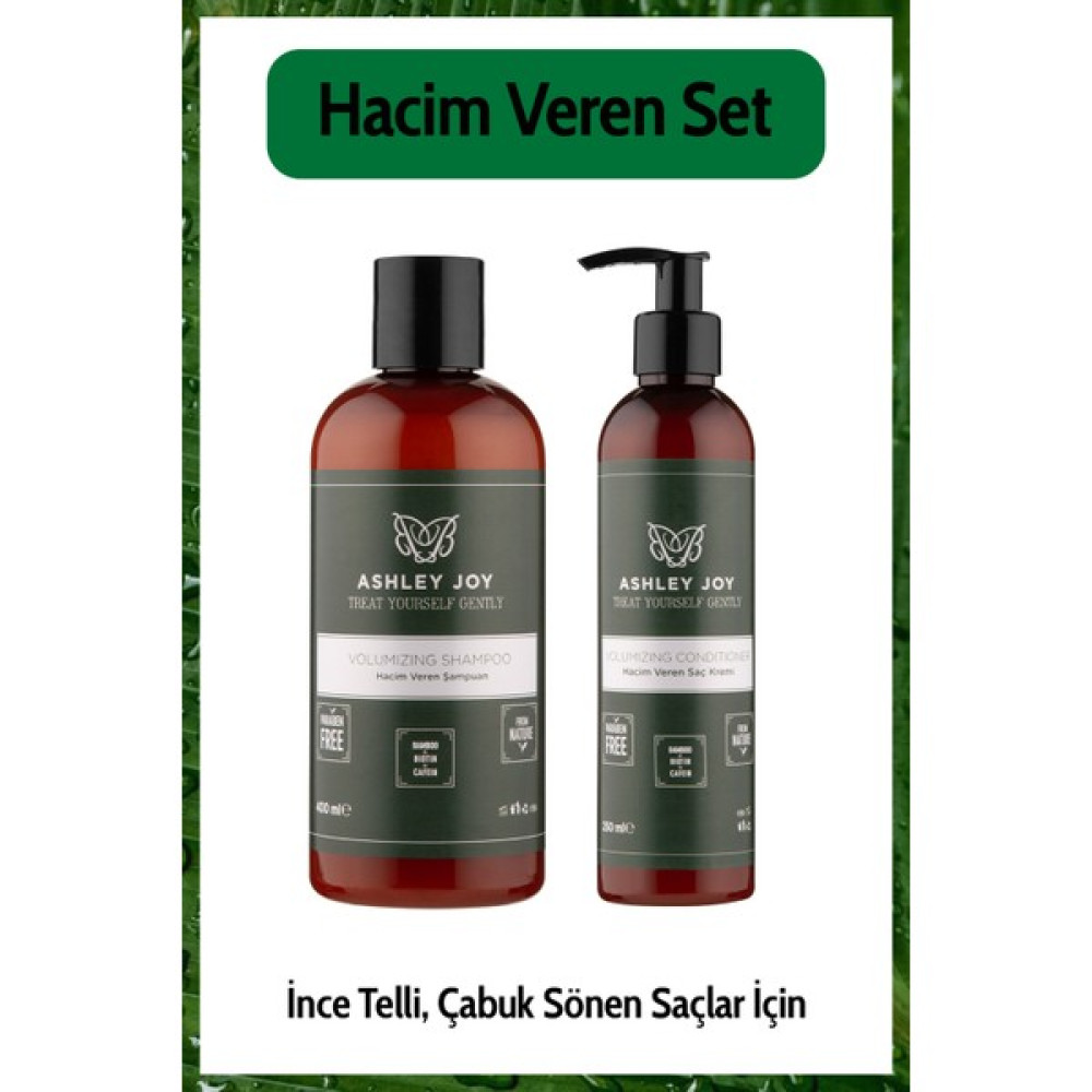 İnce Telli Saçlar İçin Biotin,Kafein İçeren Hacim Veren Saç Bakım Seti Şampuan ve Saç Kremi Fiyatı