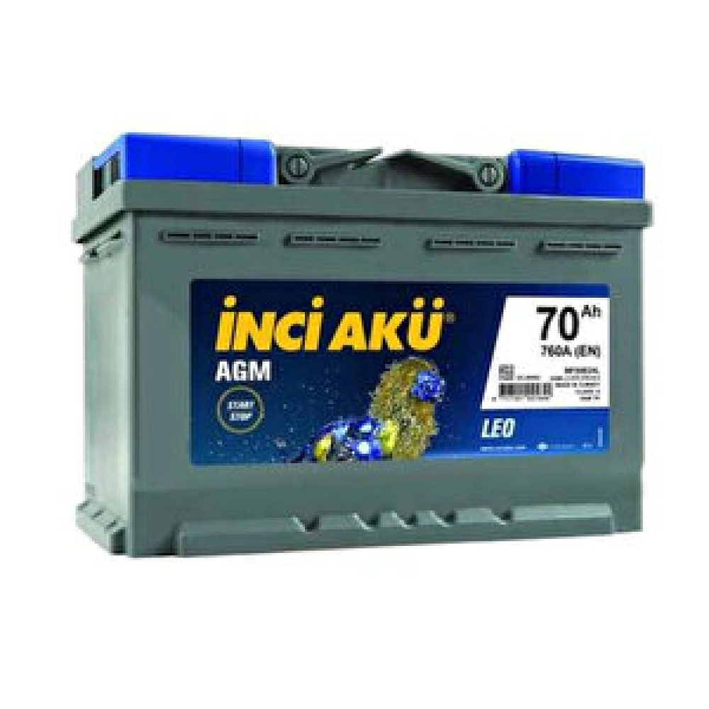 İnci Akü 12v 70ah Agm 760a Cca Start-stop Araç Aküsü Akü Fiyatı
