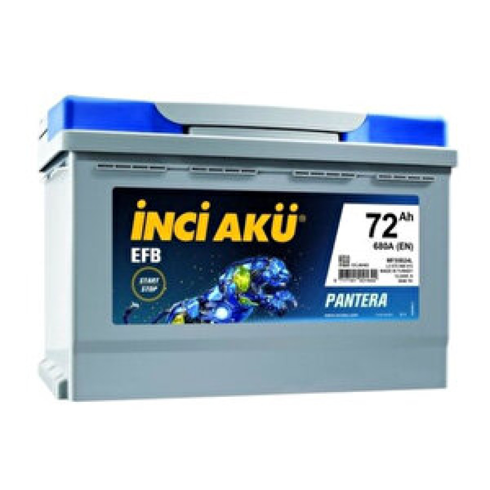 İnci Akü 12v 72ah Efb 680a Cca Pantera Start-stop Araç Aküsü Akü Fiyatı