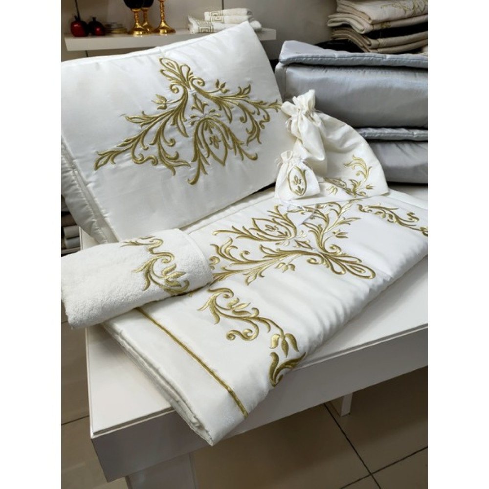 İnci Secret Home Maraş Işi Gold Nakış Işlemeli Nişan Bohçası Seti 6 Parça - 90 x 150 cm - Krem Seccade Fiyatı