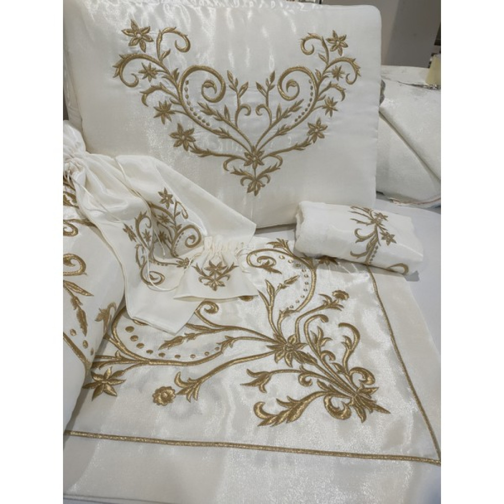 İnci Secret Home Maraş Işi Nakış Gold Işlemeli Nişan Bohça Seti 6 Parça - 90 x 150 cm Seccade Fiyatı