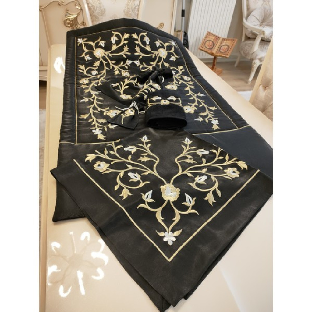 İnci Secret Home Maraş Işi Nakış Işlemeli Nişan Bohça Seti 6 Parça - 90 x 150 cm - Siyah Seccade Fiyatı