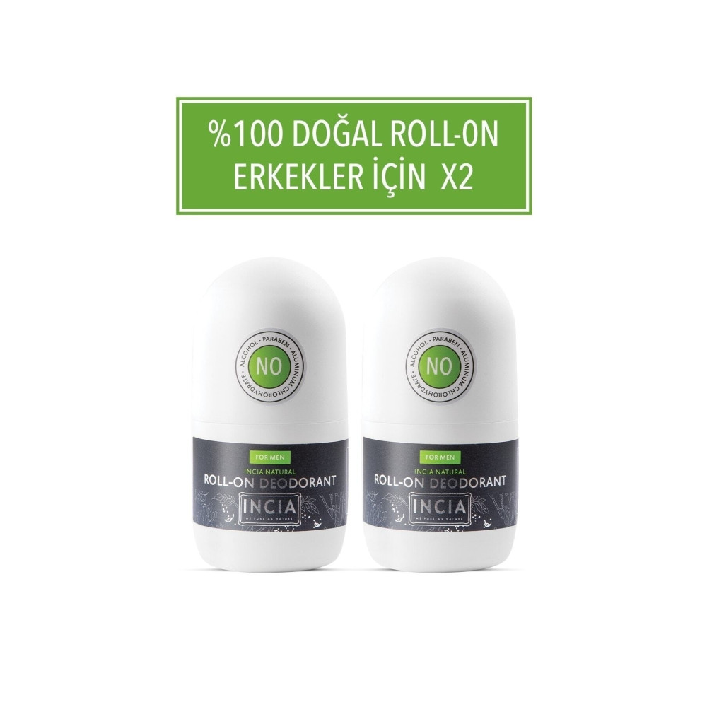 Incia %100 Doğal Roll On Deodorant Erkeler İçin Ter Kokusu Önleyici Lekesiz 50 ml X 2 Adet Roll-Onlar Fiyatı