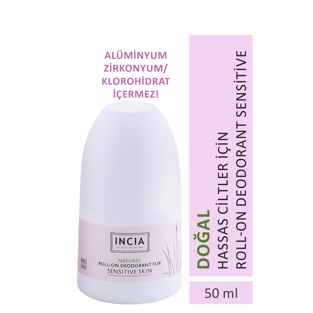 Incia %100 Doğal Roll On Deodorant Hassas Ciltler İçin Ter Kokusu Önleyici Lekesiz 50 ml Roll-Onlar Fiyatı