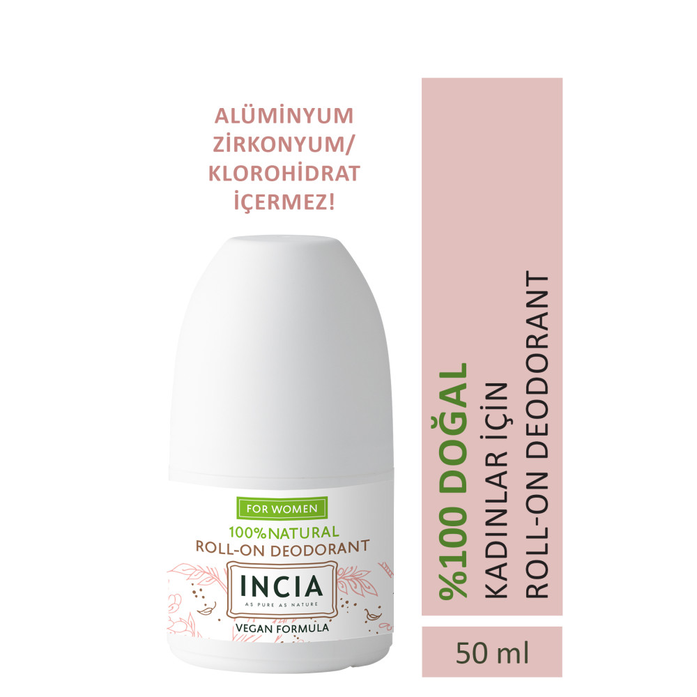 Incia %100 Doğal Roll On Deodorant Kadınlar İçin Ter Kokusu Önleyici Lekesiz 50 ml Roll-Onlar Fiyatı