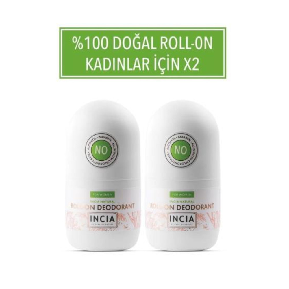 Incia %100 Doğal Roll On Deodorant Kadınlar İçin Ter Kokusu Önleyici Lekesiz 50 ml X 2 Adet Roll-Onlar Fiyatı