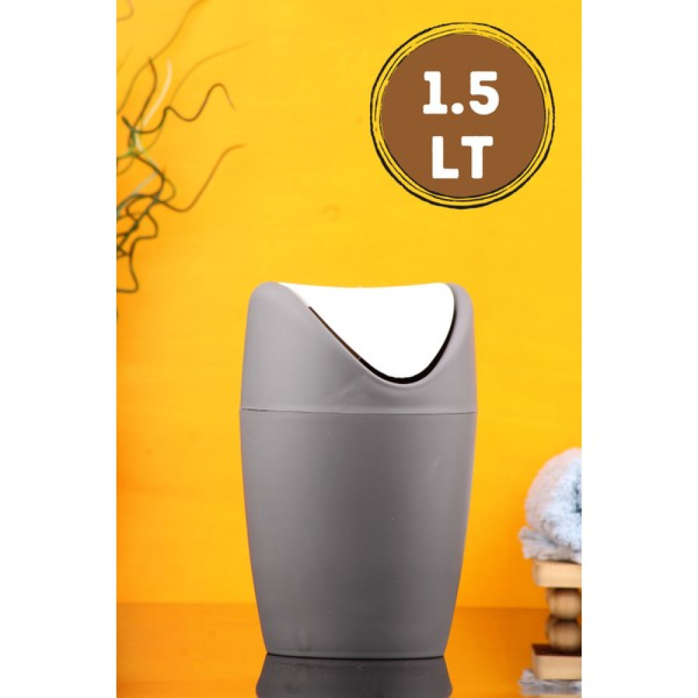 İncili Home Kranus Mini Masaüstü Çöp Kutusu 1.5 Lt - Makyaj Masası Çöp Kovası/antrasit - Antrasit Çöp Kovaları Fiyatı
