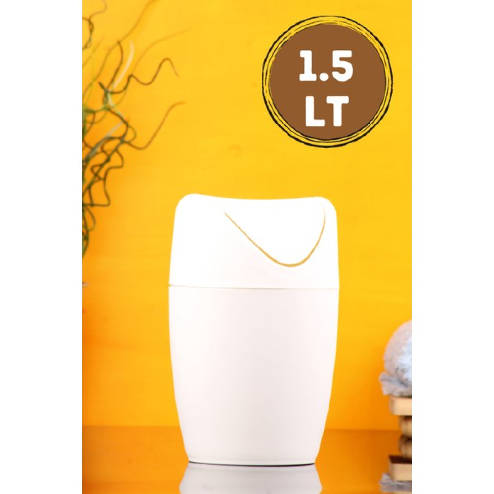 İncili Home Kranus Mini Masaüstü Çöp Kutusu 1.5 Lt - Makyaj Masası Çöp Kovası/beyaz - Beyaz Çöp Kovaları Fiyatı