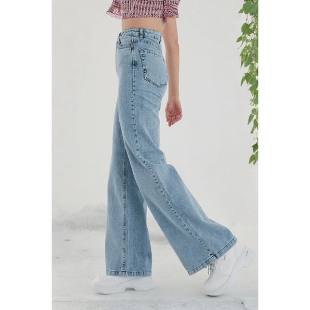 Incim Kadın Açık Mavi Kar Yıkama Yüksek Bel Denim Jean Kadın Bol Paça Kot Pantolon Bayan Jeans / Kot Pantolon Fiyatı