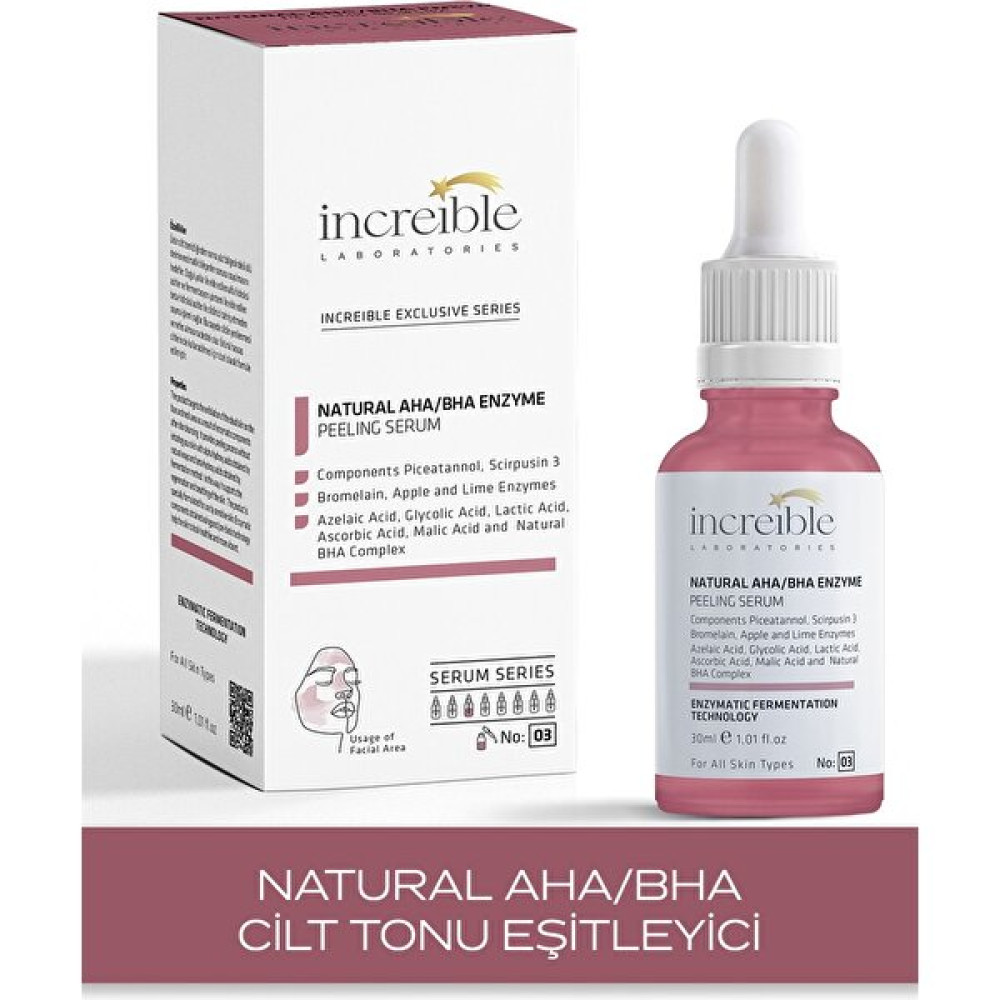 İncreible Cilt Tonu Eşitleyici Peeling Serum Natural Aha/bha %15 Aha &2 Bha Anti-Aging / Yaşlanma Karşıtı Fiyatı