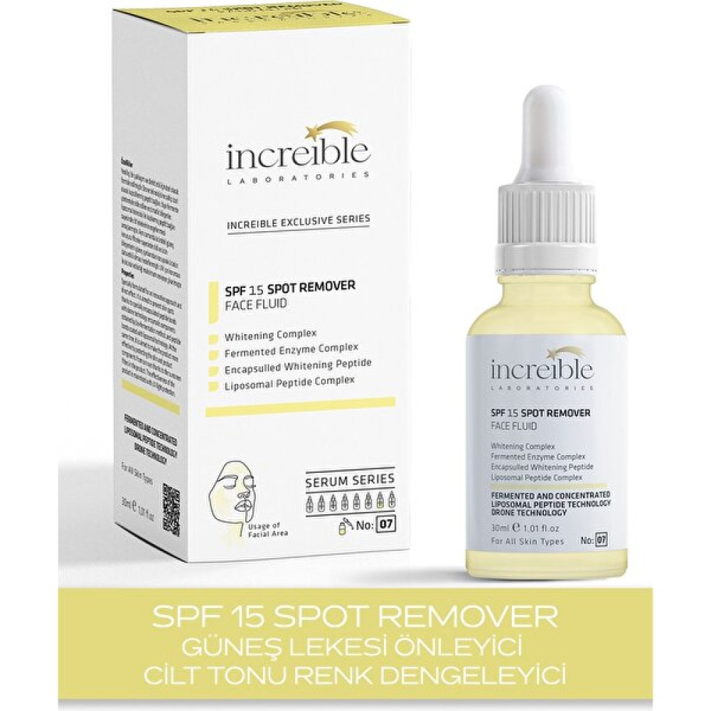 İncreible Önleyici Cilt Renk Dengeleyici Serum SPF15 %2 Alfa Arbutin %2 Niacinamide %2 Anti-Aging / Yaşlanma Karşıtı Fiyatı
