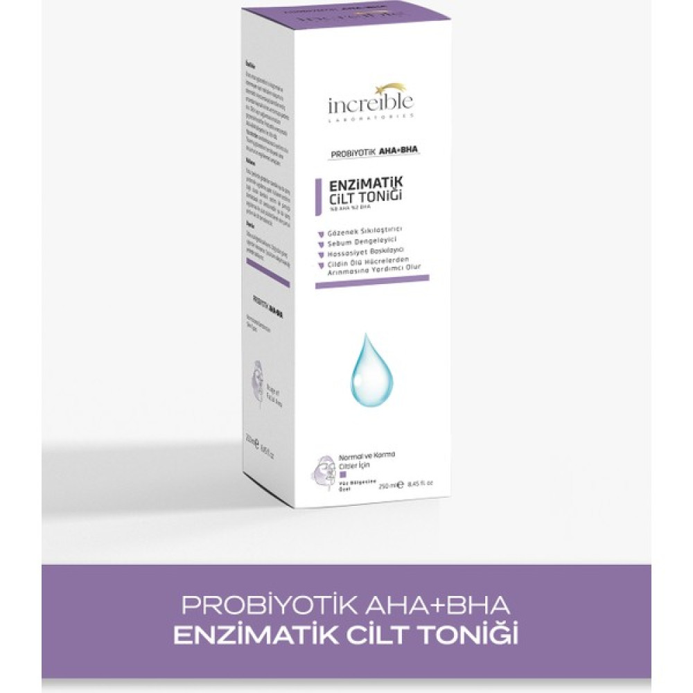 İncreible Yağlı Cilt Toniği Sıkılaştırıcı ve Siyah Nokta Giderici . Probiyotik ve Enzymatik Aha Bha Cilt Temizleme ve Peeling Fiyatı